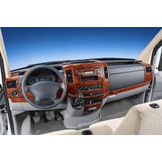 Накладки на панель (Meric, 50 деталей) Титан для Mercedes Sprinter W906 2006-2018 рр