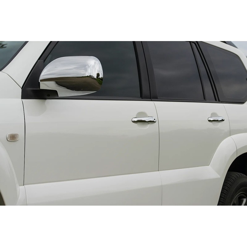 Накладки на ручки (4 шт., нерж.) OmsaLine, Італійська нержавійка для Toyota Land Cruiser Prado 120