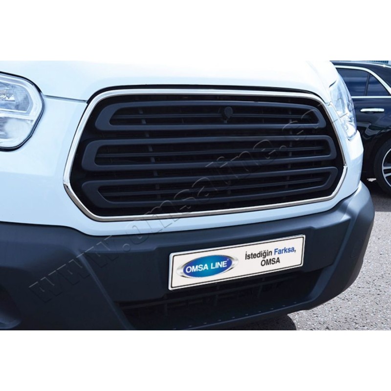 Обведення решітки (2014-2018, 2 шт, нерж) Carmos - Турецька сталь для Ford Transit 2014- рр