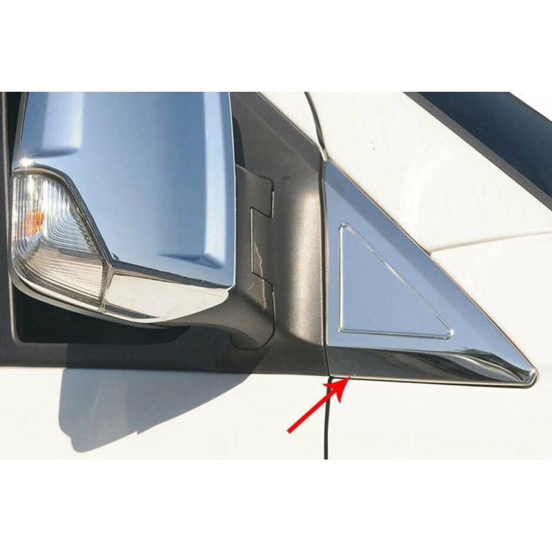 Накладка возле зеркал (2 шт, нерж) Carmos - Турецкая сталь для Mercedes Sprinter W906 2006-2018 гг