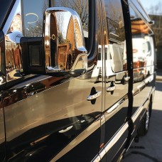Накладки на зеркала (2 шт) Carmos, Турецкая сталь для Volkswagen Crafter 2006-2016 гг