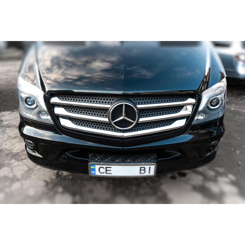 Накладки на решетку (2013-2025, нерж.) Carmos - Турецкая сталь для Mercedes Sprinter W906
