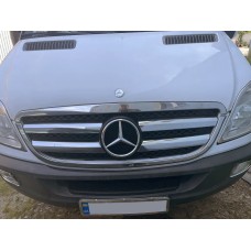 Хромированная окантовка решетки радиатора (2006-2013, нержавейка) Carmos - Турецкая Нержавеющая Сталь для Mercedes Sprinter W906