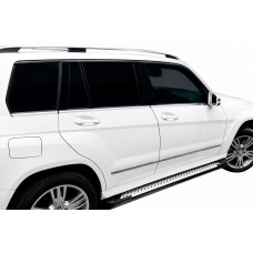 Бокові пороги Allmond Grey (2 шт, алюміній) для Mercedes GLK class X204 2008-2015 рр