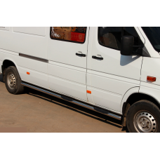 Бічні труби (2 шт., нерж.) Довга база, d60 для Mercedes Sprinter W901/902/903/904/905 1995-2006 рр