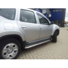 Бокові пороги Premium (2 шт., нерж.) Ø60 для Dacia Duster 2008-2018 рр