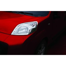 Накладки на фари (2 шт, нерж.) OmsaLine - Італійська нержавійка для Fiat Fiorino/Qubo 2008-2024 рр