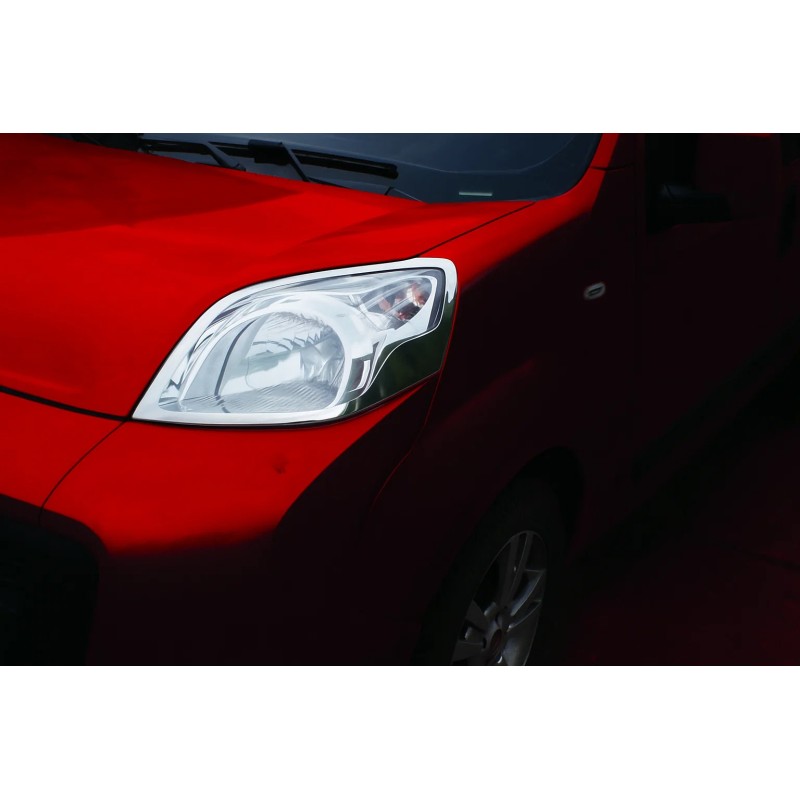 Накладки на Фары (2 шт, Нержавейка) OmsaLine - Итальянская Нержавейка для Fiat Fiorino/Qubo 2008-2024 гг