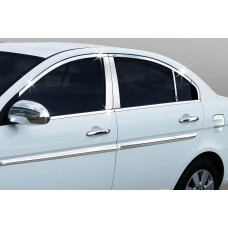 Повна окантовка скла (14 дет, нерж.) для Hyundai Accent 2006-2010 рр