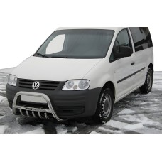 Кенгурятник WT003 (нерж) 50мм, без напису для Volkswagen Caddy 2004-2010 рр