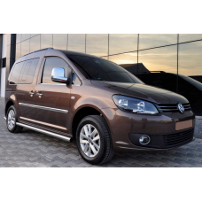 Бічні труби BB001 (2 шт., нерж) d60, Maxi база для Volkswagen Caddy 2004-2010 рр