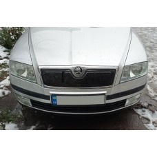 Зимняя накладка на решетку (верхняя) Матовая для Skoda Octavia II A5 2006-2010 гг