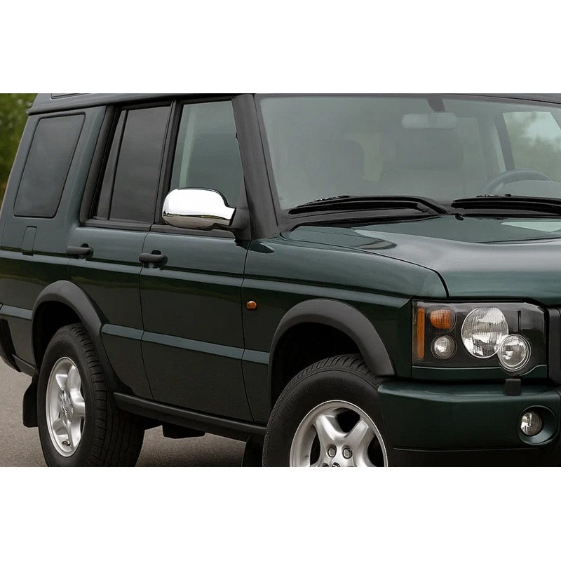 Накладки на дзеркала (2 шт, нерж.) OmsaLine - Італійська нержавійка для Land Rover Discovery II 1998-2004 рр