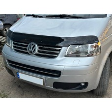 Накладки на передні фари (2 шт., нерж) OmsaLine - Італійська нержавійка для Volkswagen T5 Transporter 2003-2010 рр