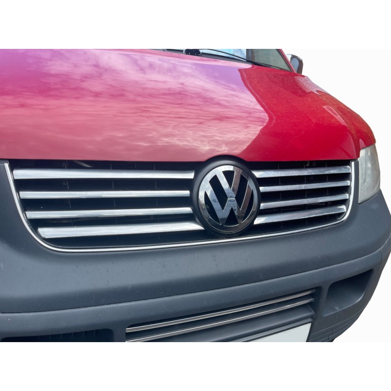 Накладки на решітку (8 смужок, нерж) OmsaLine - Італійська нержавійка для Volkswagen T5 Transporter 2003-2010 рр