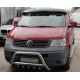 Кенгурятник WT003 (нерж) 60мм, з написом для Volkswagen T5 Transporter 2003-2010 рр