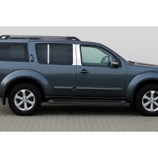 Молдинг дверных стоек (6 шт, нерж.) для Nissan Pathfinder R51 2005-2014 гг