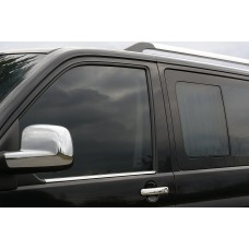 Окантовка вікон (2 шт, сталь) OmsaLine - Італійська нержавійка для Volkswagen T5 Caravelle 2004-2010 рр