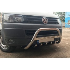 Кенгурятник WT003 (нержавейка) 60 мм, без надписи для Volkswagen T5 2010-2015 гг