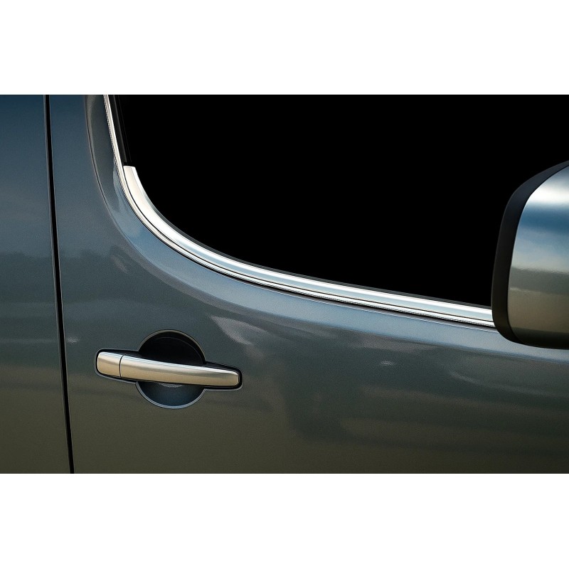 Окантовка вікон (2 шт., нерж) OmsaLine - Італійська нержавійка для Peugeot Partner Tepee 2008-2018 рр