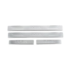 Накладки на пороги OmsaLine (4 шт, нержавейка) для Volkswagen Bora 1998-2004 гг