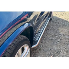 Бокові пороги Maydos V2 (2 шт., нерж) для Volkswagen Tiguan 2007-2016 рр