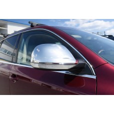 Накладки на дзеркала 2007-2010 ( 2 шт., нерж) Carmos - Турецька сталь для Volkswagen Touareg рр