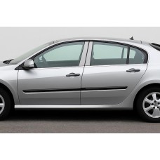 Молдинг дверних стійок (4 шт, нерж.) для Renault Laguna 2007-2015 рр