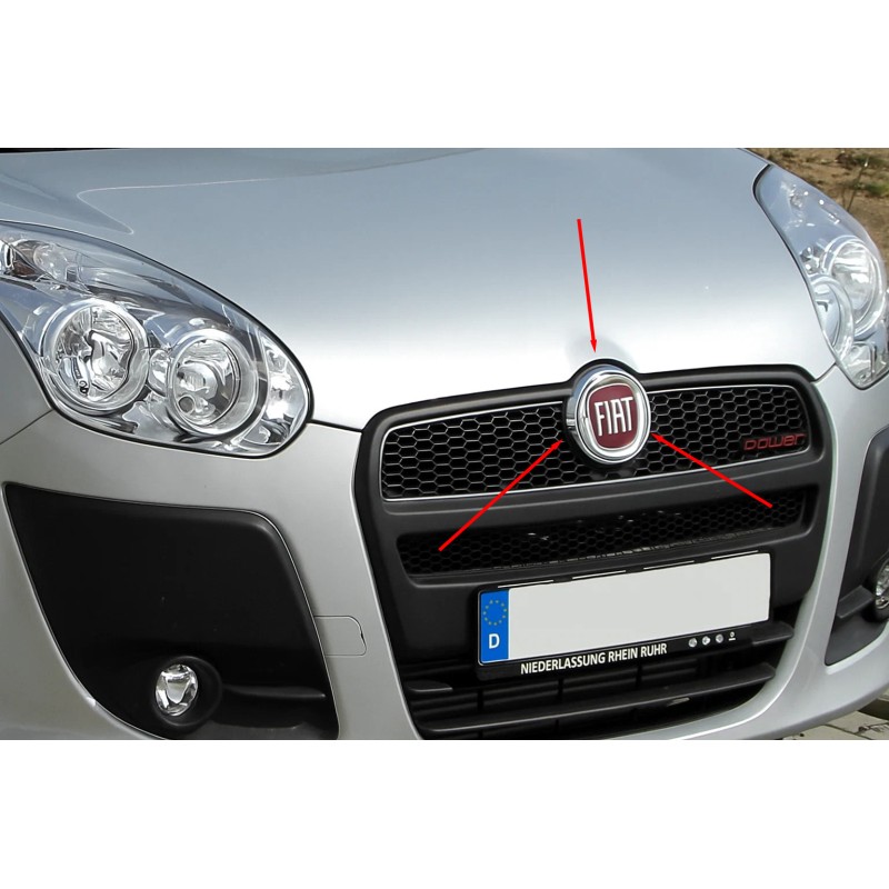 Хромированное крепление под передний эмблему (нержавейка) для Fiat Doblo II 2010-2022 гг