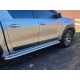 Боковые пороги KB001 (нерж) 60 мм для Toyota Hilux 2015- гг