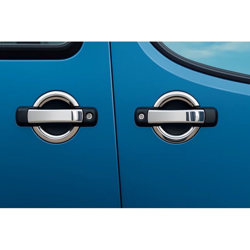 Накладки на ручки (4 шт, нерж) Carmos - Турецька сталь для Fiat Doblo I 2001-2005 рр