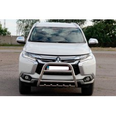 Кенгурятник WT008 (нерж) для Mitsubishi Pajero Sport 2015- рр