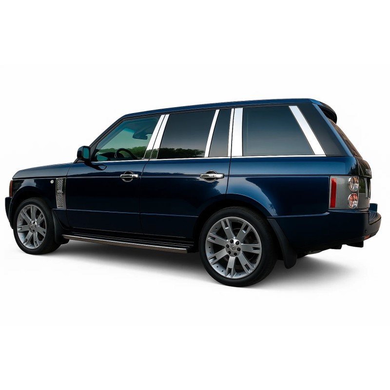 Молдинг дверних стійок (14 шт, нерж) для Range Rover III L322 2002-2012 рр