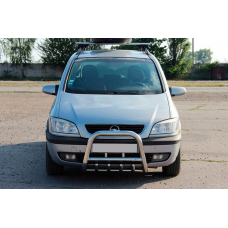 Кенгурятник QT006 (нержавейка) для Opel Zafira A 1998-2005 гг