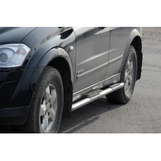Бічні труби BB002 (2 шт., нерж.) для SsangYong Kyron 2005-2014 рр