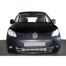 Накладки на передній бампер Trend (3 част., нерж) для Volkswagen Caddy 2010-2015 рр