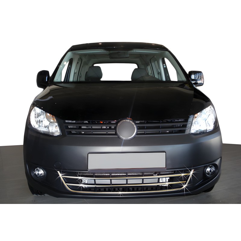 Накладки на передний бампер Trend (3 шт., нержавейка) для Volkswagen Caddy 2010-2015 гг