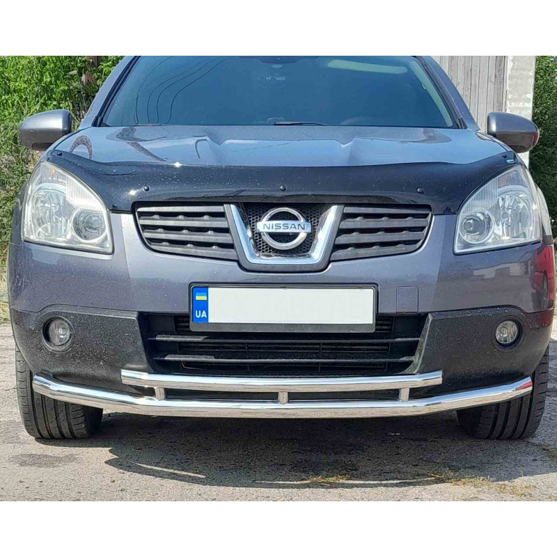 Передній подвійний вус ST014 (нерж) 60/42 мм для Nissan Qashqai 2007-2010 рр