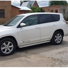 Бокові пороги Premium (2 шт., нерж) 60 мм для Toyota Rav 4 2006-2013 рр