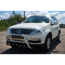 Кенгурятник WT004 (нерж) для SsangYong Rexton I 2001-2017 рр