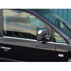 Окантовка стекол нижняя (нерж) Передние и задние, Carmos - Турецкая сталь для Volkswagen Caddy 2010-2015 гг