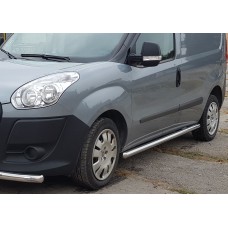 Боковые трубы (2 шт., нерж.) 60мм, Макси база для Fiat Doblo II 2010-2022 гг