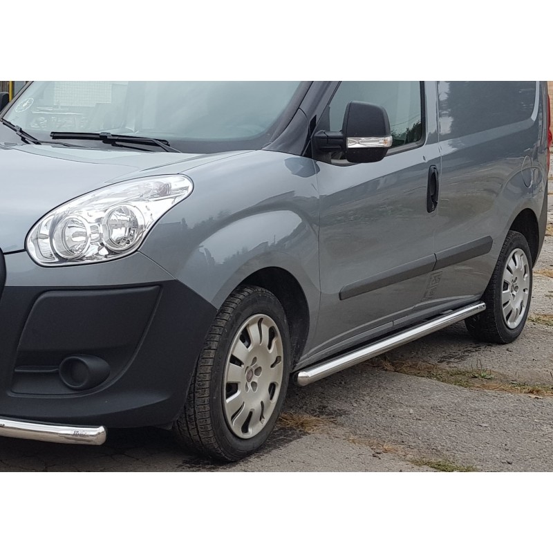 Боковые трубы (2 шт., нерж.) 60мм, Макси база для Fiat Doblo II 2010-2022 гг