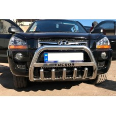 Кенгурятник WT004 (нерж.) для Hyundai Tucson JM 2004- рр