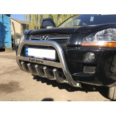 Кенгурятник WT004 (нержавейка) для Hyundai Tucson JM 2004- гг