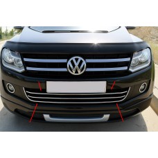 Накладки на передній бампер з посмішкою (3 шт, нерж) для Volkswagen Amarok 2010-2022 рр