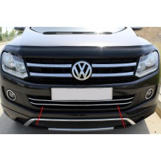 Накладки на передній бампер (2 шт, нерж) для Volkswagen Amarok 2010-2022 рр