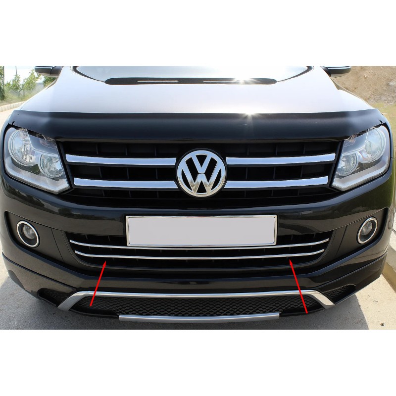 Накладки на передній бампер (2 шт, нерж) для Volkswagen Amarok 2010-2022 рр