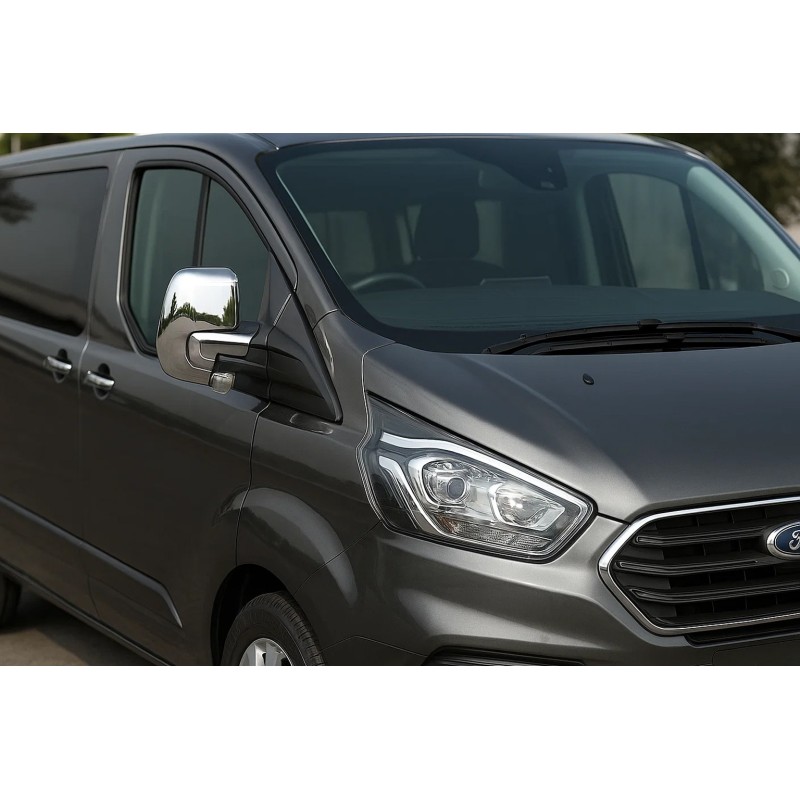 Накладки на дзеркала (2 шт., пласт) OmsaLine для Ford Custom 2013-2022 рр