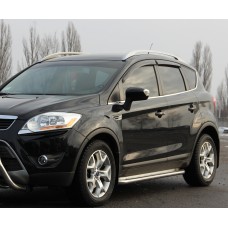 Боковые пороги Premium (2 шт, нерж) 60 мм для Ford Kuga 2008-2013 гг